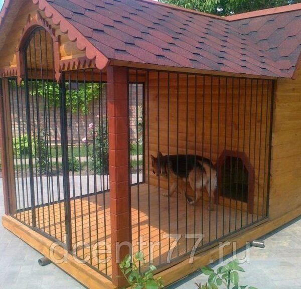 Комфортабельное жилище для собаки, называемое вольером + будка с утеплением